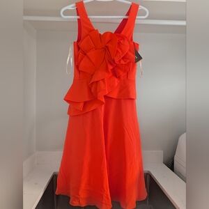 Karen Millen Bold Red Silk Dress - US4/UK8